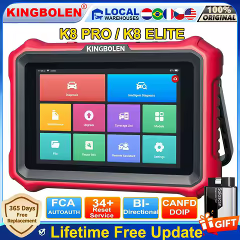 [Lifetime free update]KINGBOLEN K8 Pro K8 Elite Full System Diagnostic Tools ECU Coding CANFD FCA OB