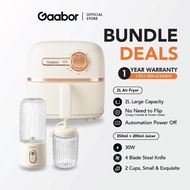 Gaabor Flash Deal Bundle Mini 2L Air Fryer AF20M-YE01A and 2 Cups Fruit Juicer FP03T-WH01A