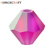 24pcs Preciosareg Beads Czech Bicone 70350 20019 Fuchsia AB Matt 4mm Hole: 0.8mm