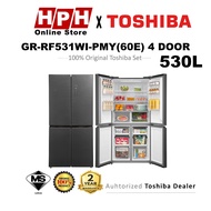 Toshiba 4 Door Inverter Refrigerator (580L/530L) GR-RF608WI-PMY(06) GR-RF531WI-PMY(60E) Peti Sejuk 4