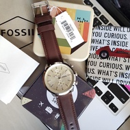 Fossil Townsman FS4865 Chronograph White Dial Brown Leather Men's Watch