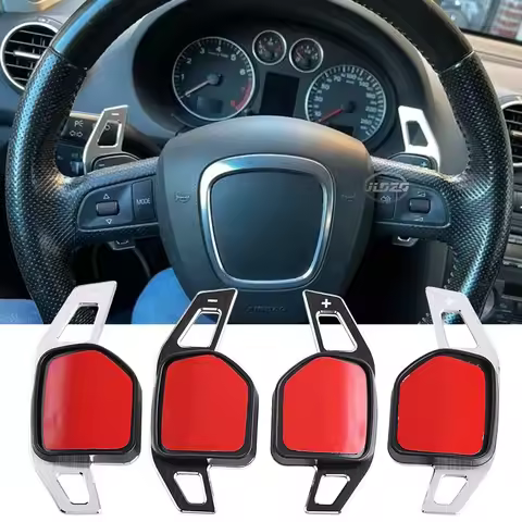 2Pcs DSG Steering Wheel Paddles Extension Shifters For Audi A4 B8 A3 8P S3 A5 A6 S6 C6 Q5 A8 R8 TTS 