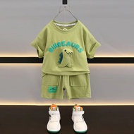 Boy Suit 2023 Fashionable Dinosaur Short-Sleeved Children's Clothing Children Handsome Boy Baby Clot