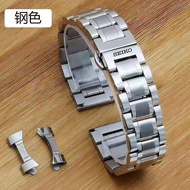 2024 High quality❣△ 蔡-电子1 Seiko watch strap steel strap original butterfly buckle men and women stainless steel watch chain water ghost can seiko accessories
