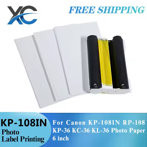 Compact Photo Printer Kit Wifi wireless for Canon KP-108IN RP-108 KP-36 KC-36 KL-36 Photo Paper 6 in