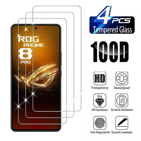 2/4Pcs Screen Protector for ASUS ROG Phone 8/8 Pro Tempered Glass Full Cover Protection
