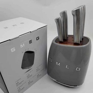 SMEG knife block set with 6pc knife Vintage Stainless Steel Kitchen Knife Bread Knife Home Kitchen K