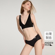 [Anden Hud] Classic Solid Color.mid-Waist Physiological Pants (Black) Pure Cotton Made In Taiwan