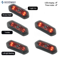 SECRETSPACE 4 Led Helmet Rechargeable Motorcycle Bicycle Taillight Warning Light High Bright Flashin