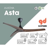 ALPHA Alkova - ASTA 3B 56 Inch DC Motor Balsa Wood Ceiling Fan with 3 Blades (8 Speed Remote)