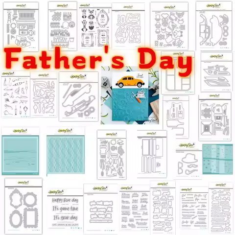 Boat Fishing Tool Tackle Box Car Vest Metal Cutting Dies Clear Stamp Stencil for DIY Making Gift Car
