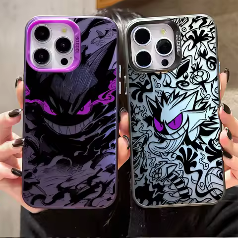 Prank Gengar P-Pokemon Plating Phone Case for iPhone 17 16 15 14 13 12 11 Pro Max Plus 17 Air 16E X 