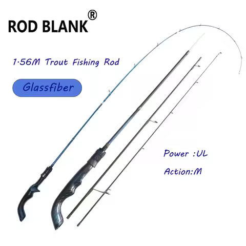 Rod Blank 1.56M UL Power Glass Fiber Travel Trout Fishing Rod Carbon Fiber Grip Fuji Guide Stream Fi