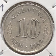 10 SEN 1982 ( UNC ) MALAYSIA PARLIAMENT HOUSE