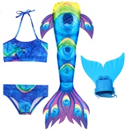 Girls Mermaid Tails for Swimming Costume Cosplay Swimsuit Kids Children Swimmable suit Monofin