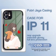 HP Latest IP 11 Case - IP 11 Casing - Motif flowerGirl - Premium Glossy Hardcase - Softcase IPhp - C