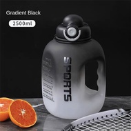 LAZADY Sports Water Bottle Straw Water Bottle Project Fitness Plastic Cup Portable Student School Tr