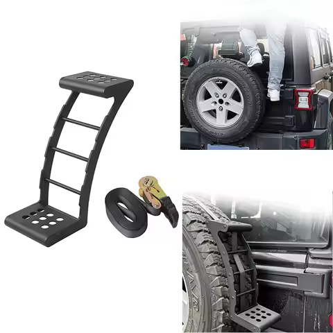 Spare Wheel Step Portable Universal Wheel Ladder Non-Slip Fit for Truck, JK/JL, Pickup with Rope Tig