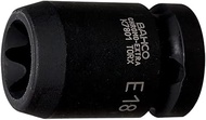 Bahco 1/2 inch, E18 TORX® impact socket wrench, alloy steel, 38 mm