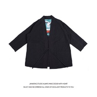 JANWONG日系工裝拼接道袍防曬衣和服開衫復古男女外套客製款