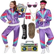 80er Jahre Outfit Herren Damen 90er Jahre Jogginganzug Disco Retro Trainingsanzug Herren Kostüm Erwa