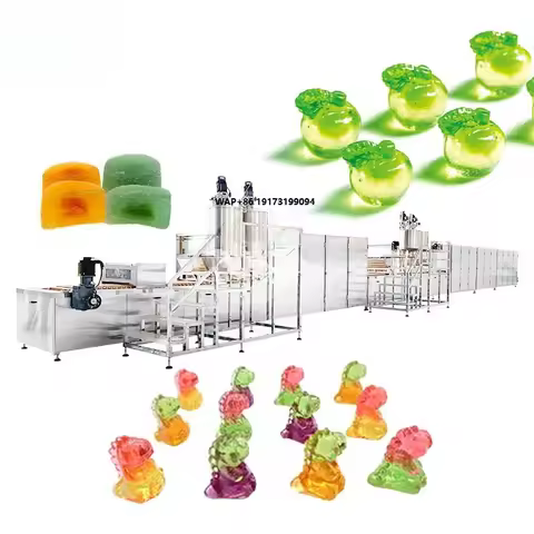 Automatic Gummy Soft 3D Jelly Bear Candy Machine Sugar Depositor Ball Small Lollypop Production Line