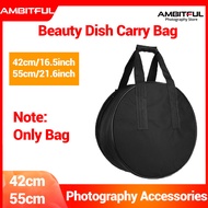 AMBITFUL Beauty Dish Silver White 42cm 55cm 16.5 inch 21.5 inch Beauty Dish Carry Case Bag Honeycomb