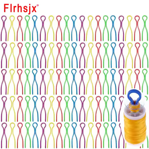 FLRHSJX 10/30pcs 2.64inches Sewing Bobbin Clips Mixed Color Long Thread Clip Spool Storage Holder Pl