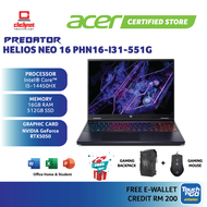 ACER PREDATOR HELIOS NEO 16 PHN16-I31-55MB/PHN16-I31-73TC GAMING LAPTOP (I5-14450HX 16GB RAM  1TB SS
