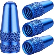 Blue Presta Valve Caps Aluminum Anodized Bike Tire Air Dust Covers-Used on Presta/French Valves for 