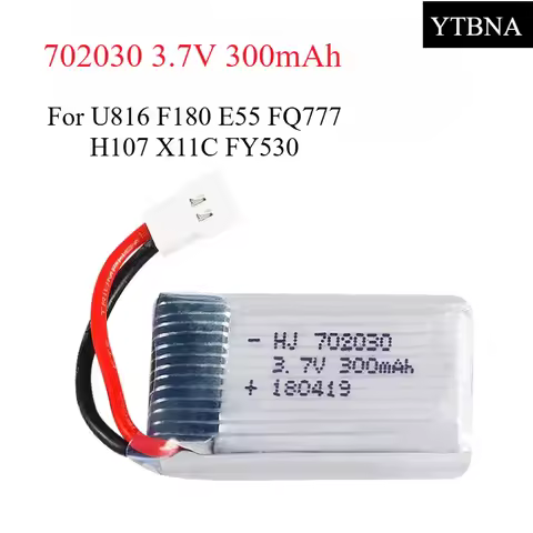 3.7V 300mAH Lipo Battery For U816 F180 E55 FQ777 H107 X11C FY530 Remote Controlled Aircraft Drone Ba