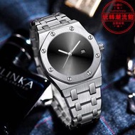 pintime/品時男士手錶個性創意潮黑科技炫酷鋼帶腕錶
