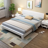{SG Sales}Nordic Solid Wood Bed Bed Frame Double Bed Bedframe Wooden Bed Single Queen King Bed Modern Minimalist Bed Single Double Bed Frame Bed with Mattress