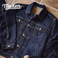 MADEN brand retro 2025 autumn new TYPE-2 original cowhide western denim jacket 13.8 ounces dark shor