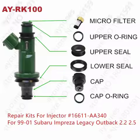 4sets for 16611-AA340 fuel injector repair kits for 99-01 Subaru Impreza Legacy Outback 2.2 2.5