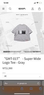 Goopi-“GMT-01T” - Super Wide Logo Tee - Gray