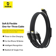 Baseus Silky 3 In 1 Fast Charging Cable USB-C to M+L+C 100W 1.5m