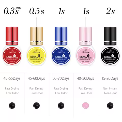 GLAMLASH Eyelash Extension Glue Individual False Lashes Black Adhesive Kit for Professional Use 0.3-