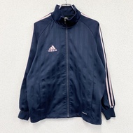 adidas CLIMALITE 運動外套/球衣，運動標誌，插肩袖，海軍藍，M 碼（古著）