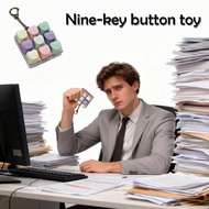 9 Keys Keyboard Keychain Antistress Keyboard Button Fingertip Key Pendant Stress Relief Toys F7p4