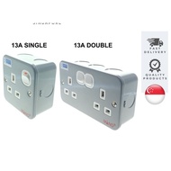 [SG SHOP SELLER] MIND 13A Metal Clad Switch Socket Outlet Single / Double Metal Clad Switch Socket Outlet