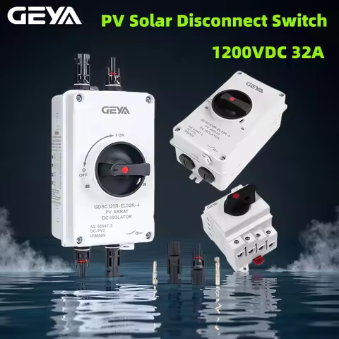 GEYA GDSC120R PV Solar Disconnect Switch DC1200V 32A 4P Isolator IP66 Waterproof for Photovaltaic Sy