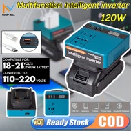 18V Portable Mini Intelligent Inverter Power Converter Power Station Generator 120W To 220VAC
