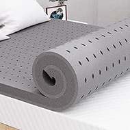 Maxzzz 3 Inch Mattress Topper Queen Size, Firm Bamboo Charcoal Memory Foam Cooling Bed Mattress Topper, Ventilated Mattress Pad CertiPUR-US Certified Plush