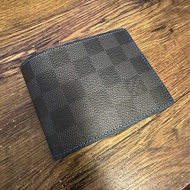 LOUIS VUITTON LV 黑色棋盤格短夾 Slender錢包 N64033