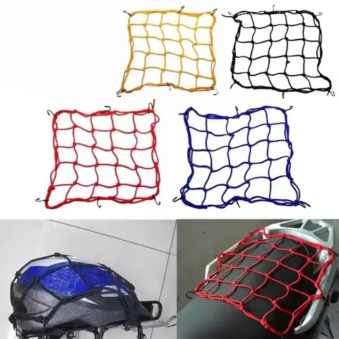 Lyr Motorcycle Accessories 5 Colors 40x40cm Motorcycle 6 Hooks Elastic Stretch Net Motorcycle Storag