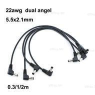 30cm 1m 2m DC male to male dual angel Power cable Plug L-shaped 5.5X2.1mm 5.5*2.1 90 Right Angle Jac