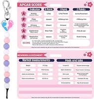 APGAR Score Newborn Assessment Reference Card with Colorful Hanging Cervical Dilation Beads, Newborn