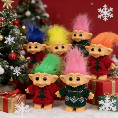 7.5" Tall Lucky Troll Dolls Vintage Troll Dolls Chromatic Adorable for Collections School Project Ar
