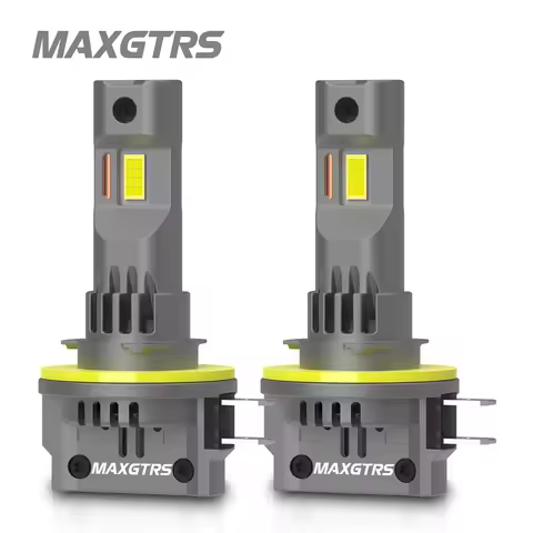 MAXGTRS 2x Super Bright H11B LED Headlight Bulb 6000K 3570 CSP 1:1 Mini Dedign Fan Wireless Plug And